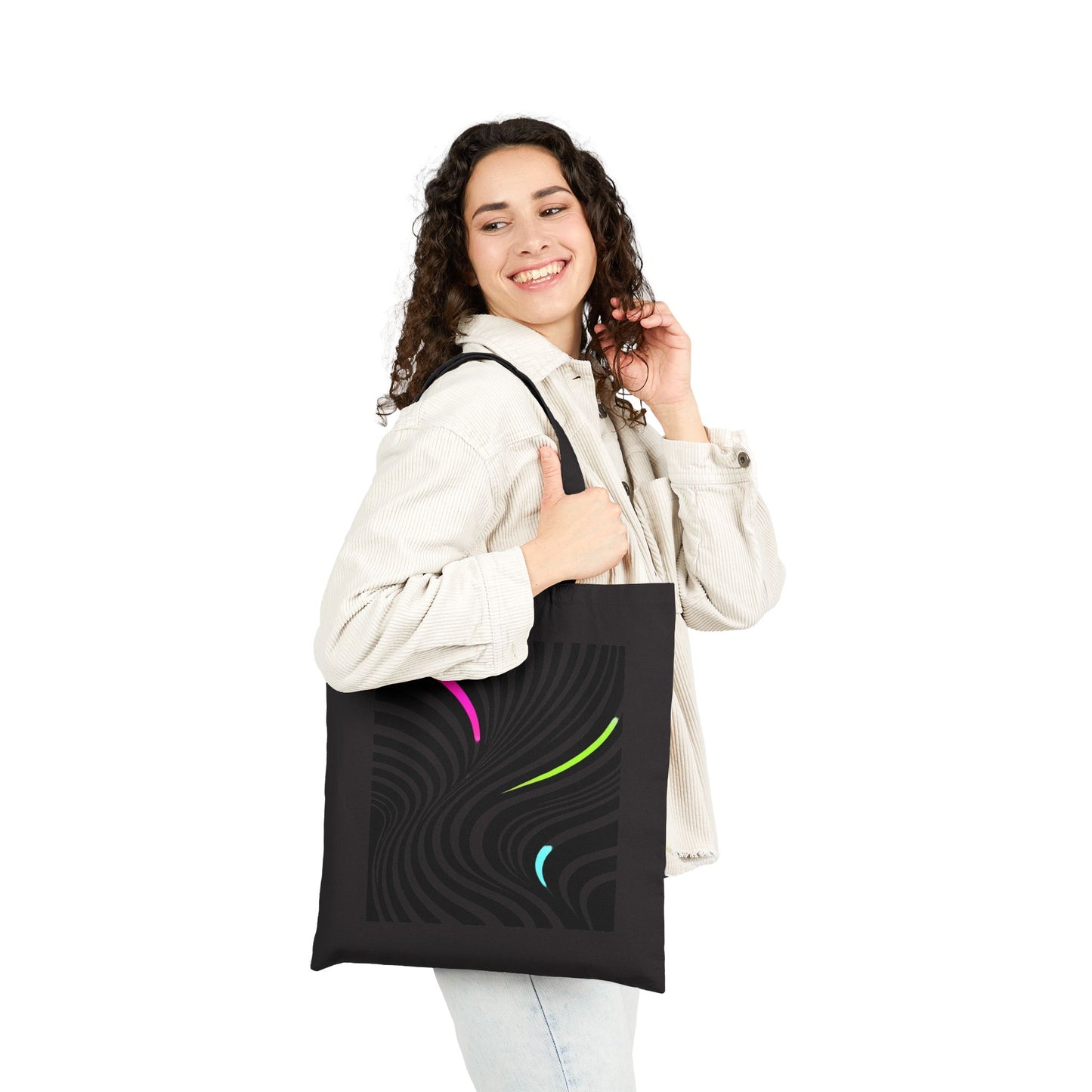 Neon Stripes Tote Bag