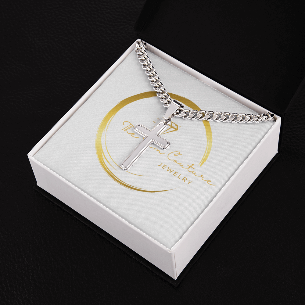 Cuban Link Necklace with Engravable Cross