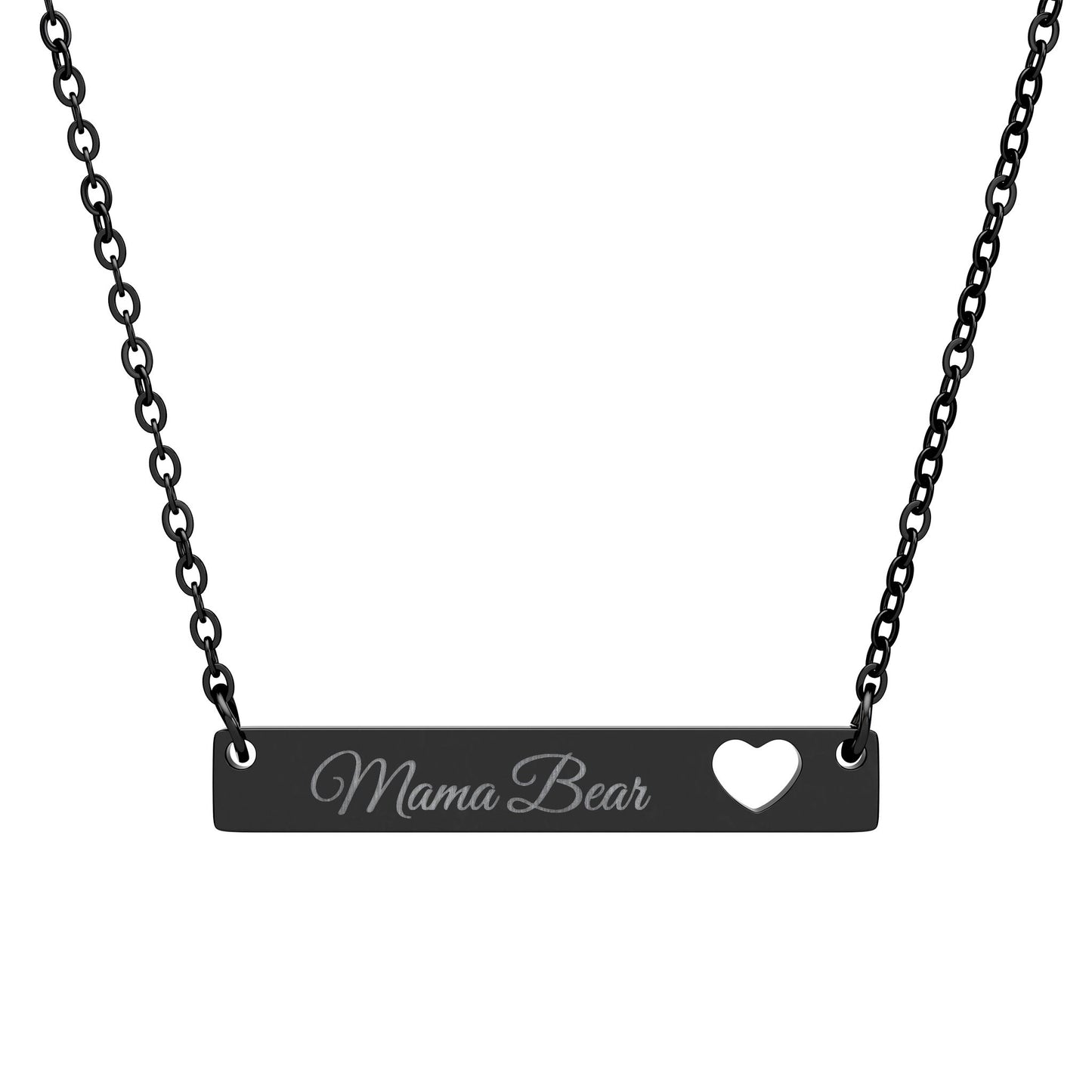 Cutout Cross Bar 18" Necklace w/Engraving