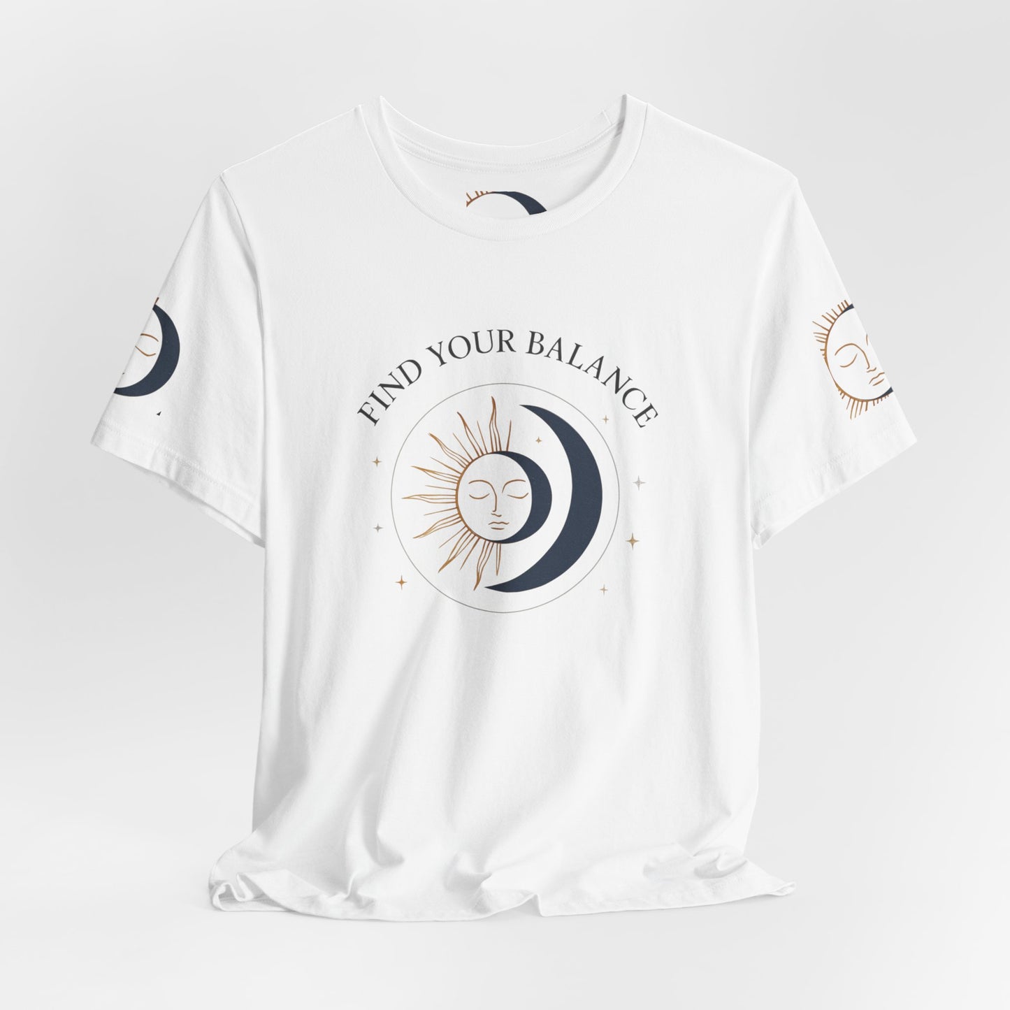 Find Your Balance Tee — Sun & Moon Spiritual Graphic T-Shirt