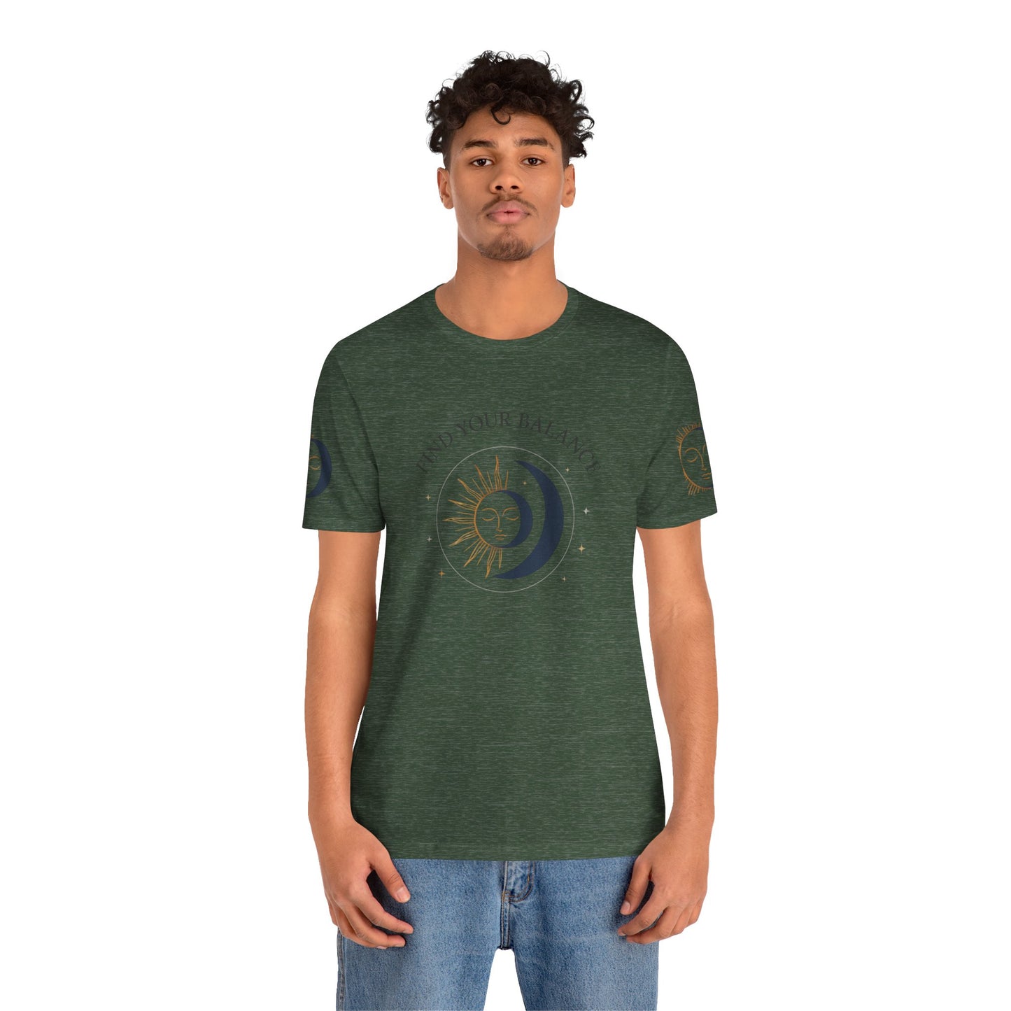 Find Your Balance Tee — Sun & Moon Spiritual Graphic T-Shirt