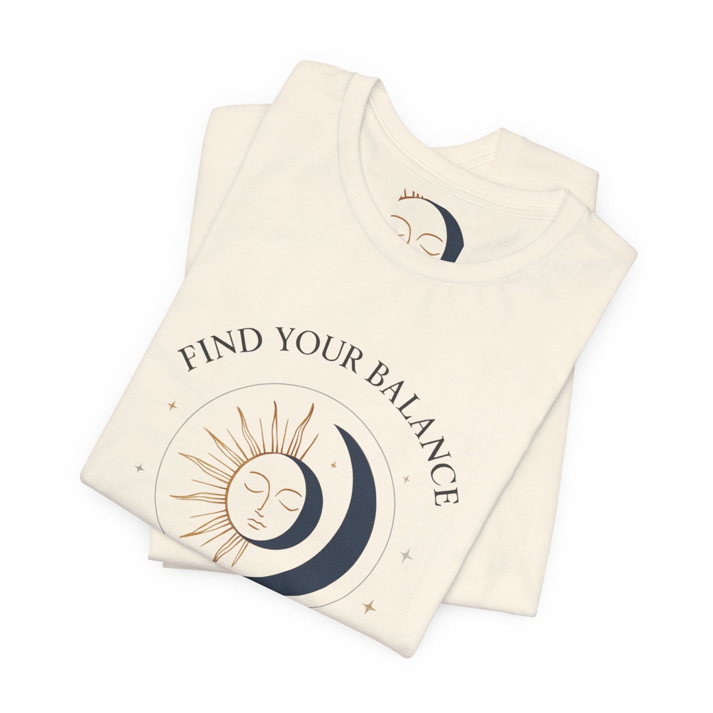 Find Your Balance Tee — Sun & Moon Spiritual Graphic T-Shirt