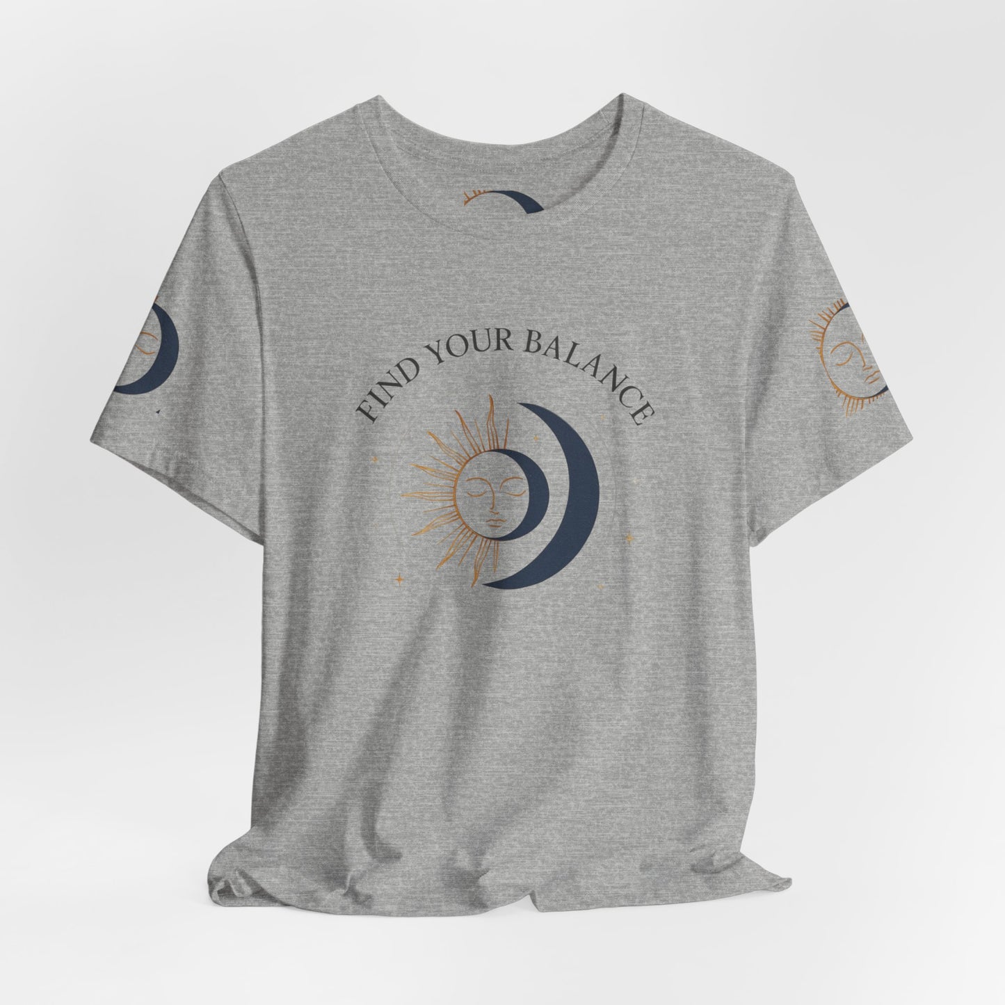 Find Your Balance Tee — Sun & Moon Spiritual Graphic T-Shirt