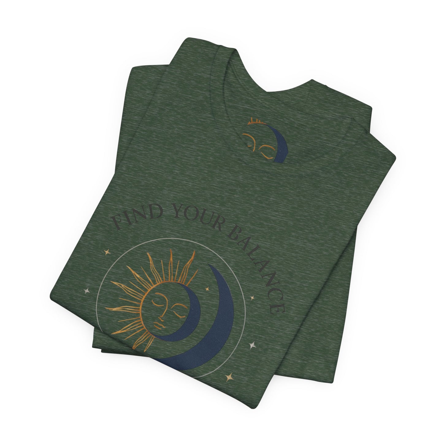 Find Your Balance Tee — Sun & Moon Spiritual Graphic T-Shirt
