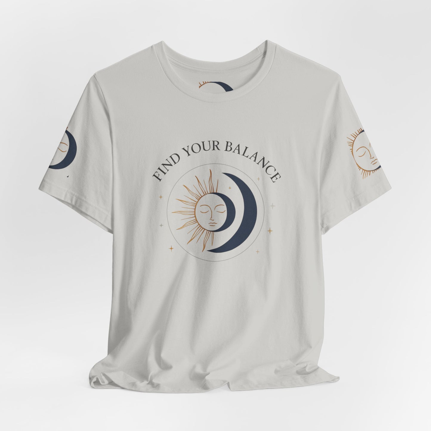Find Your Balance Tee — Sun & Moon Spiritual Graphic T-Shirt