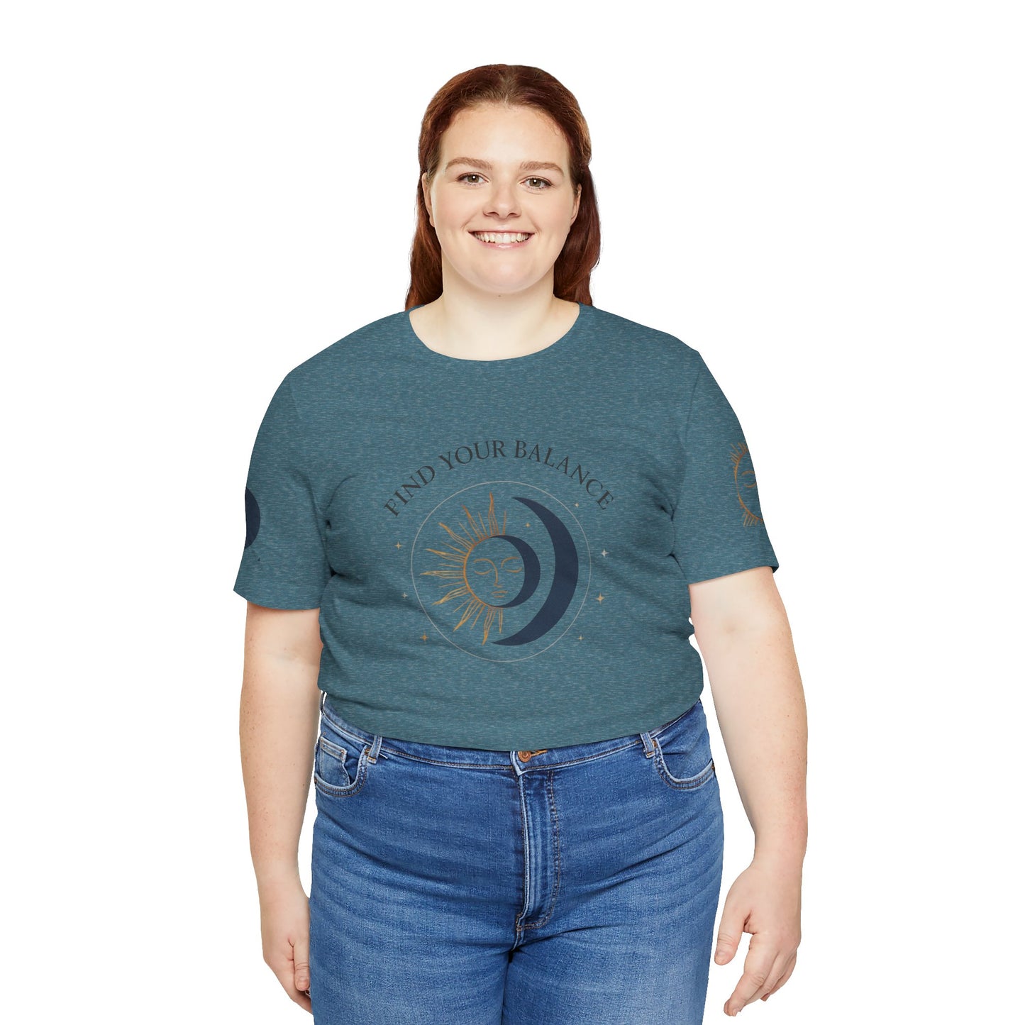Find Your Balance Tee — Sun & Moon Spiritual Graphic T-Shirt