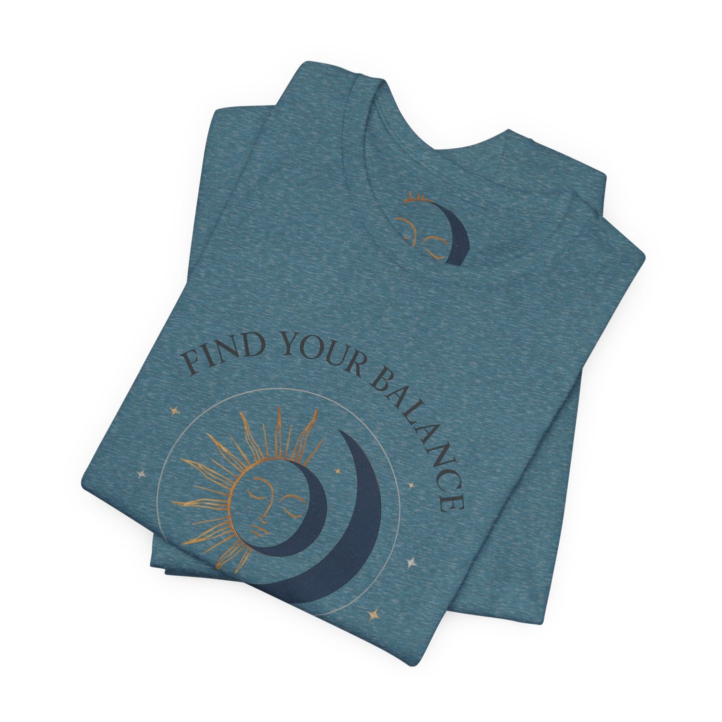 Find Your Balance Tee — Sun & Moon Spiritual Graphic T-Shirt