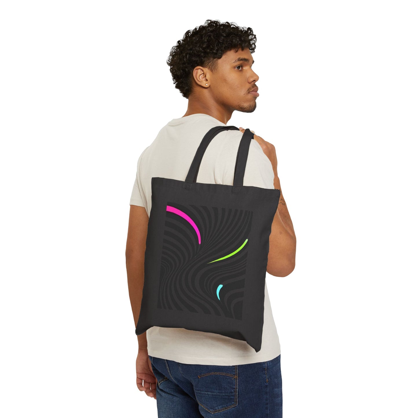 Neon Stripes Tote Bag
