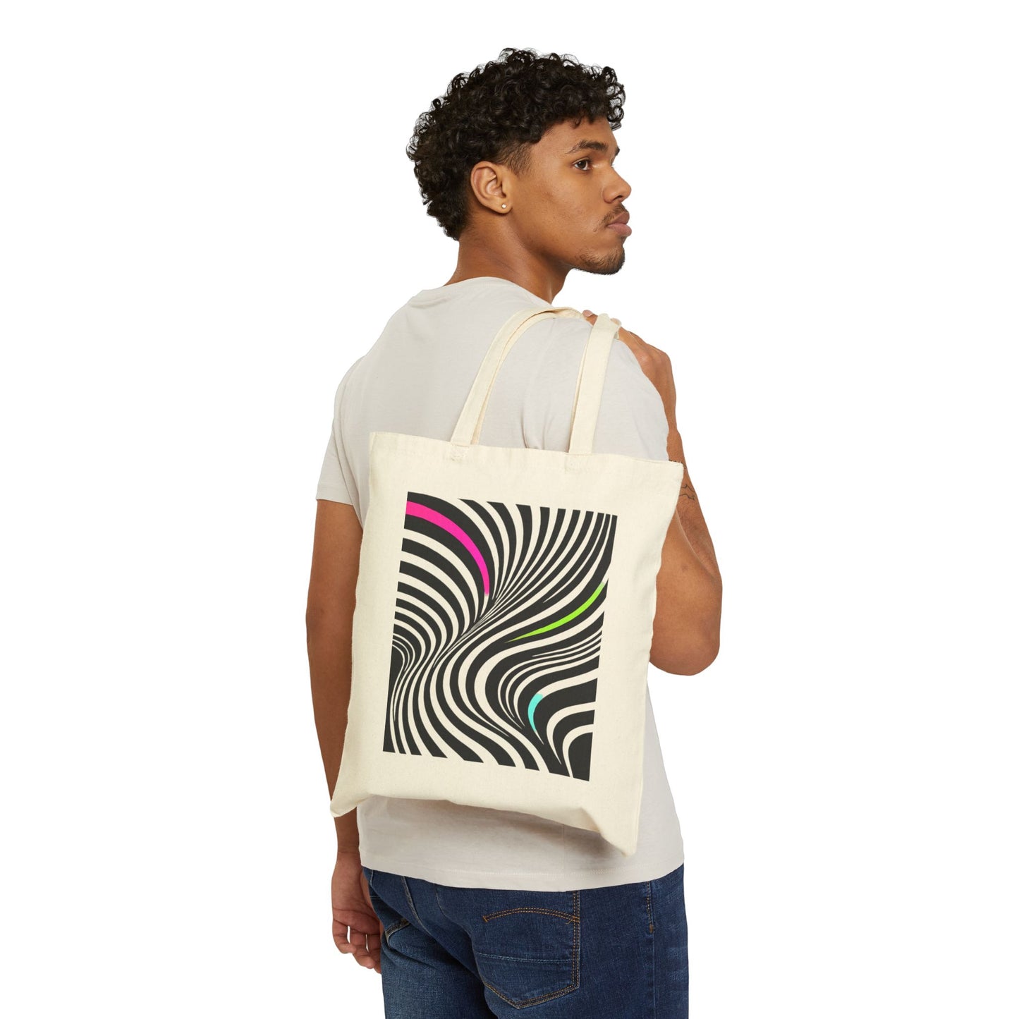 Neon Stripes Tote Bag