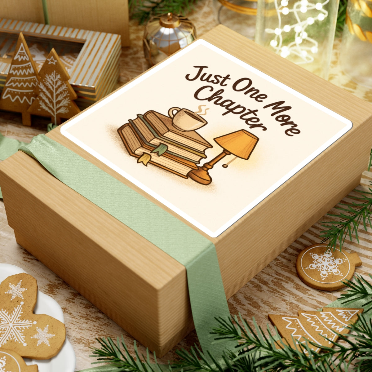 Just One More Chapter Kiss-Cut Sticker – Book Lover Design