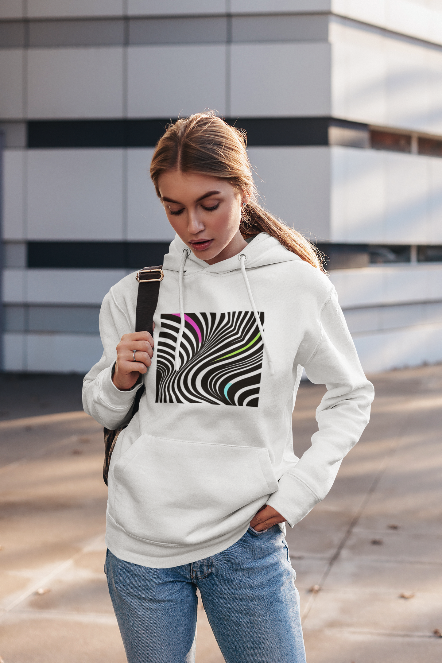 Modern Stripes Neon Pop Hoodie