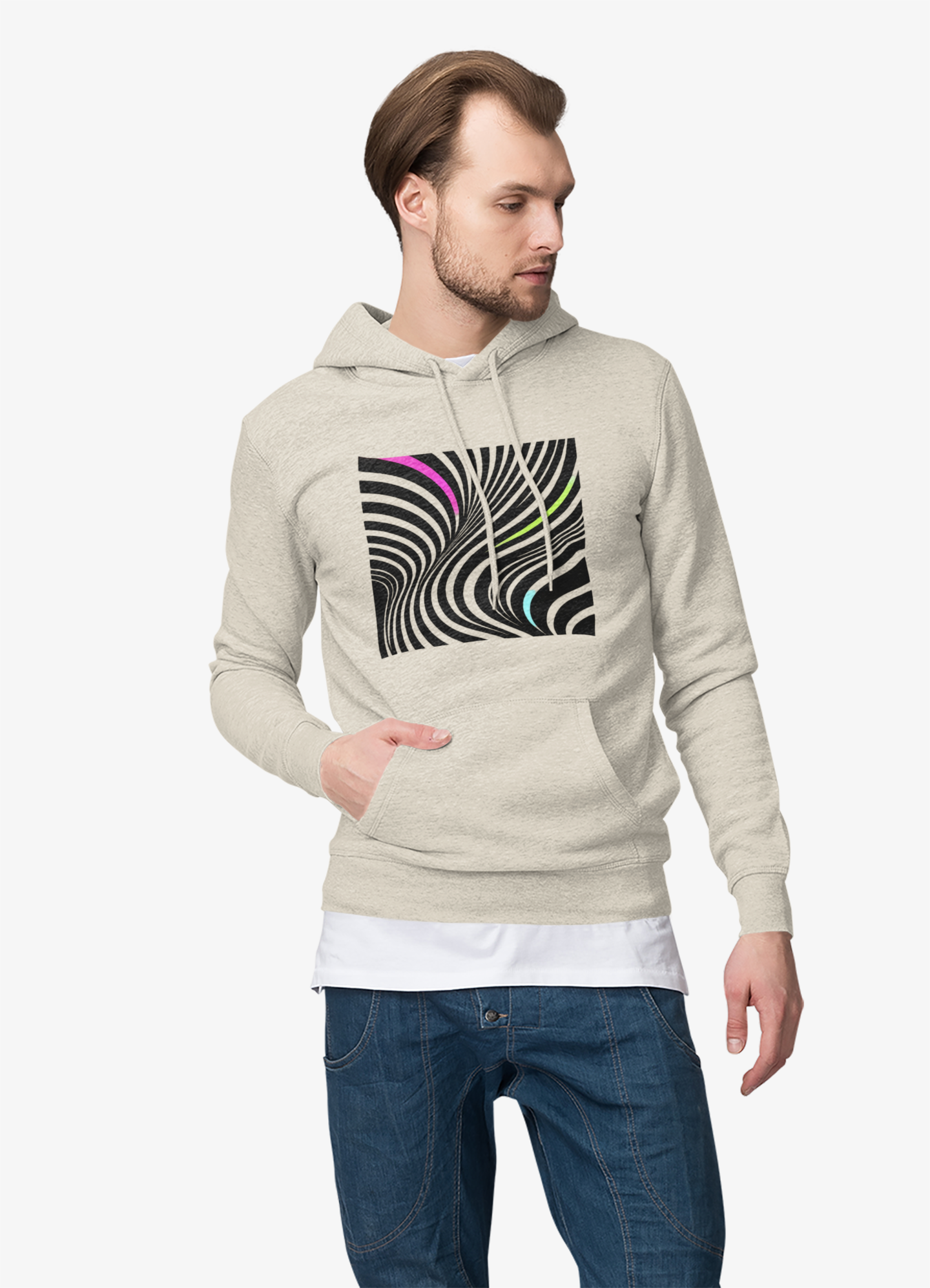 Modern Stripes Neon Pop Hoodie