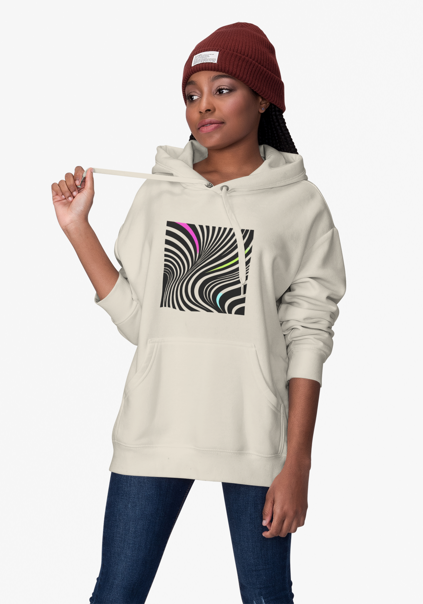 Modern Stripes Neon Pop Hoodie