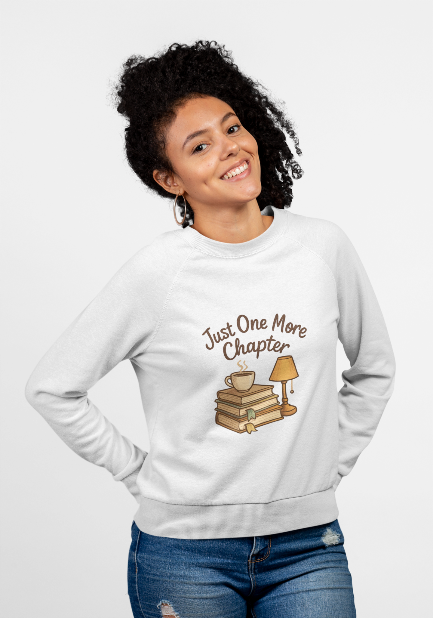 Bookworm Crewneck Sweatshirt - Just One More Chapter Design