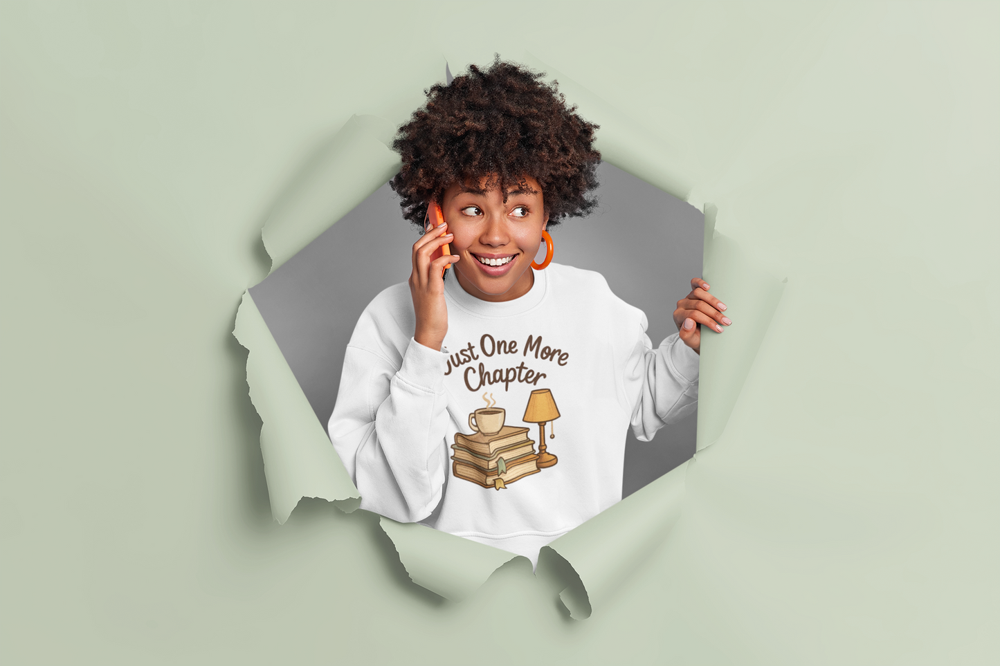 Bookworm Crewneck Sweatshirt - Just One More Chapter Design