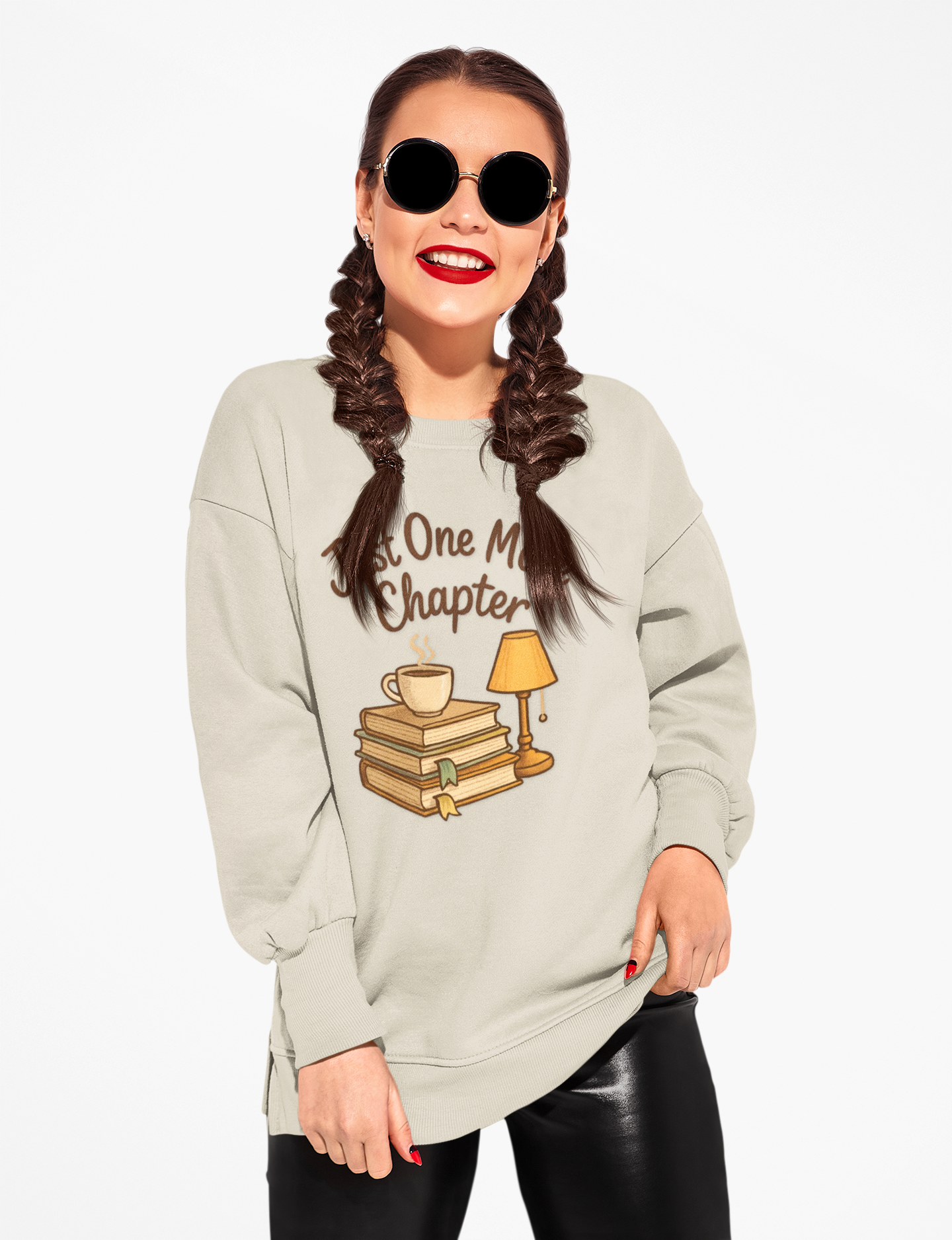 Bookworm Crewneck Sweatshirt - Just One More Chapter Design