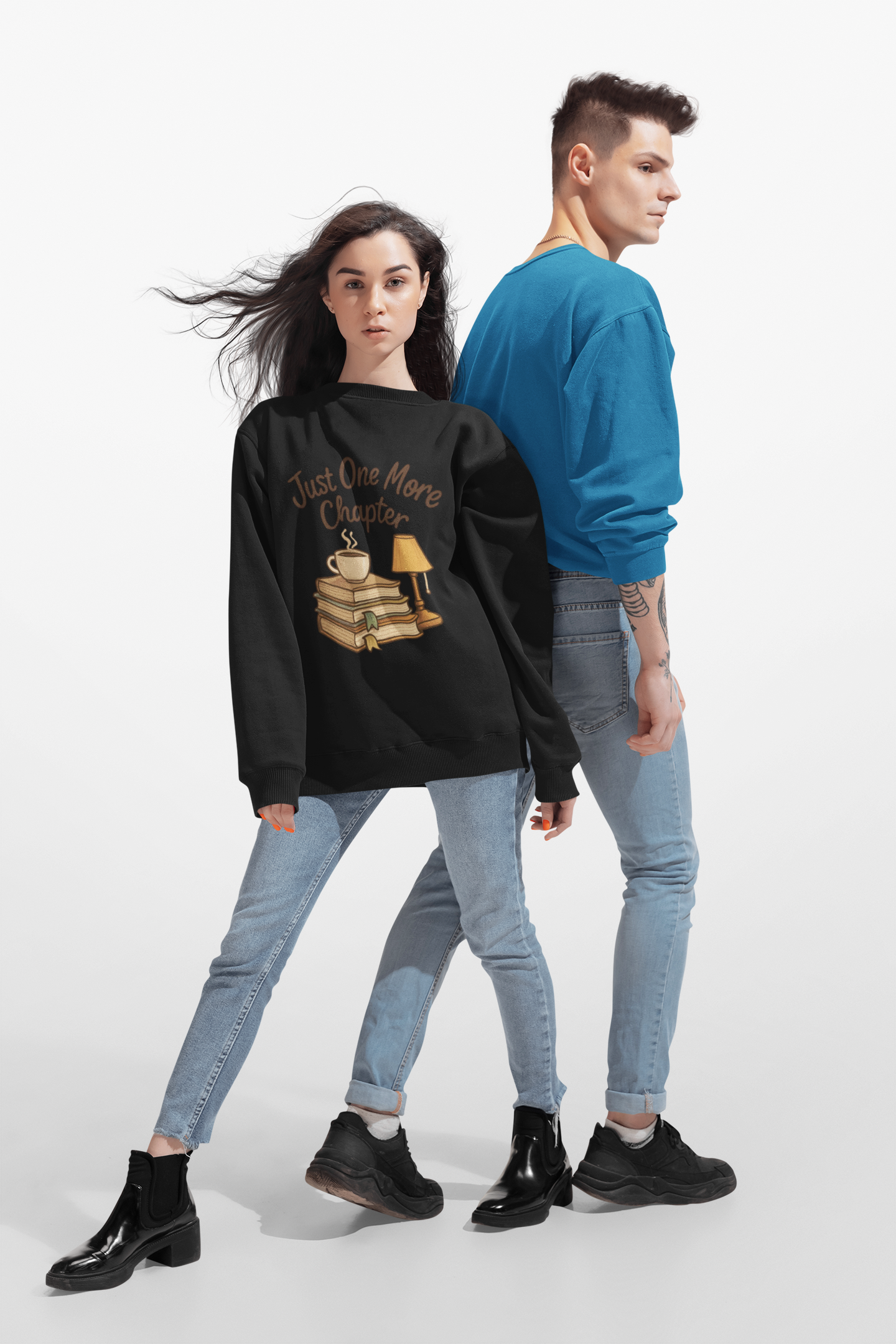 Bookworm Crewneck Sweatshirt - Just One More Chapter Design