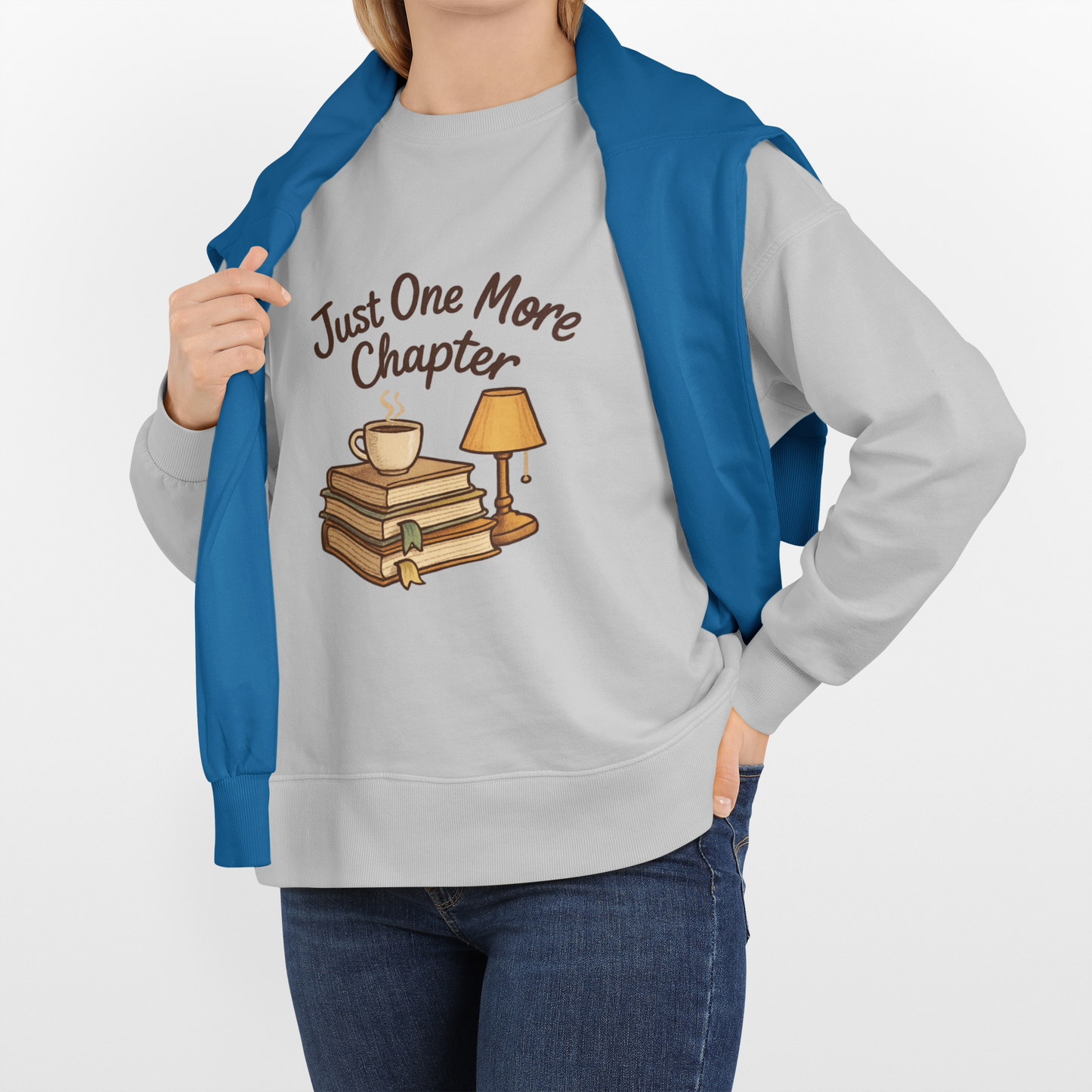 Bookworm Crewneck Sweatshirt - Just One More Chapter Design
