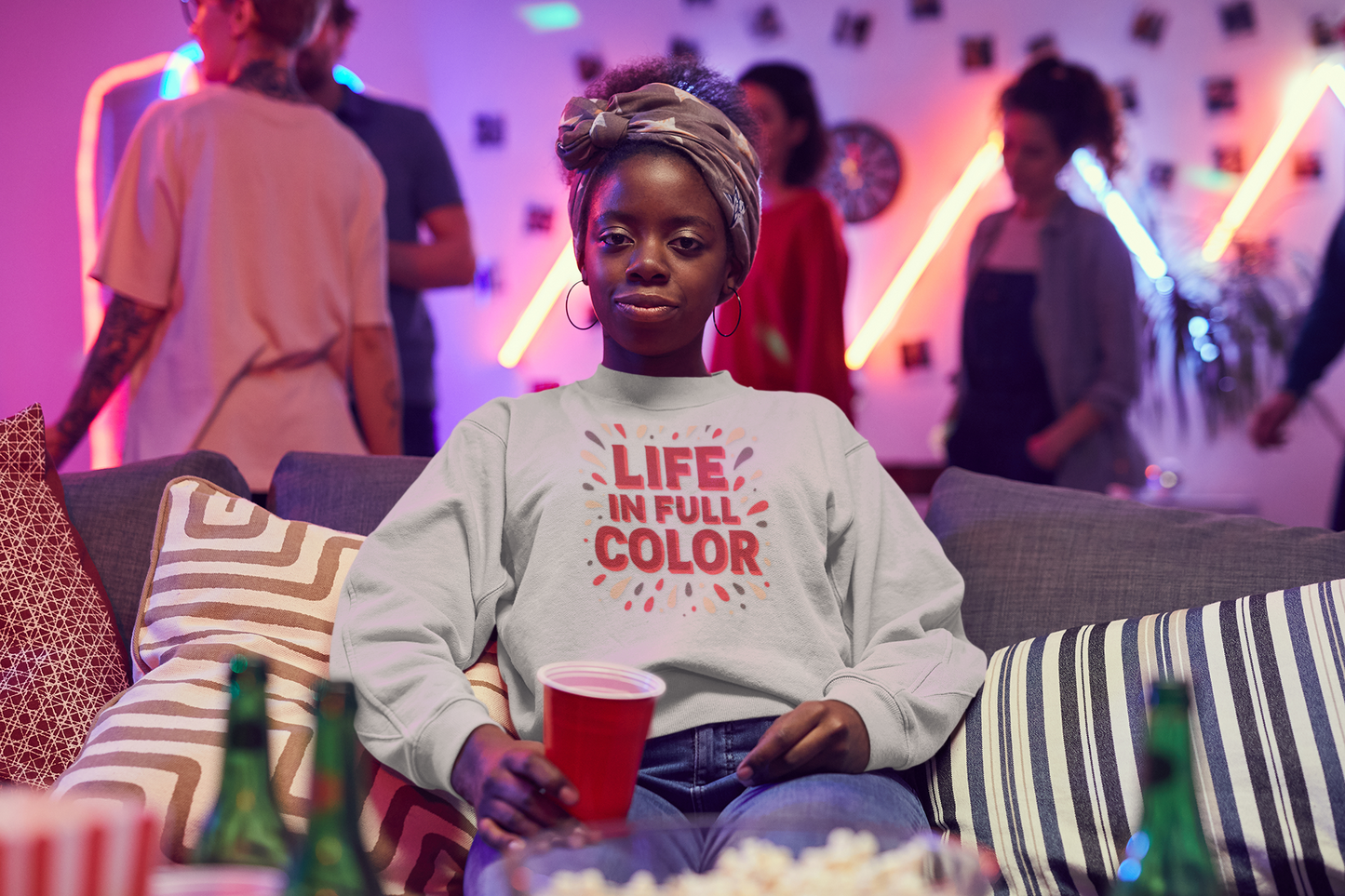 Vibrant Crewneck Sweatshirt for Bold Style Statements - Unique Cherry Coded Palette