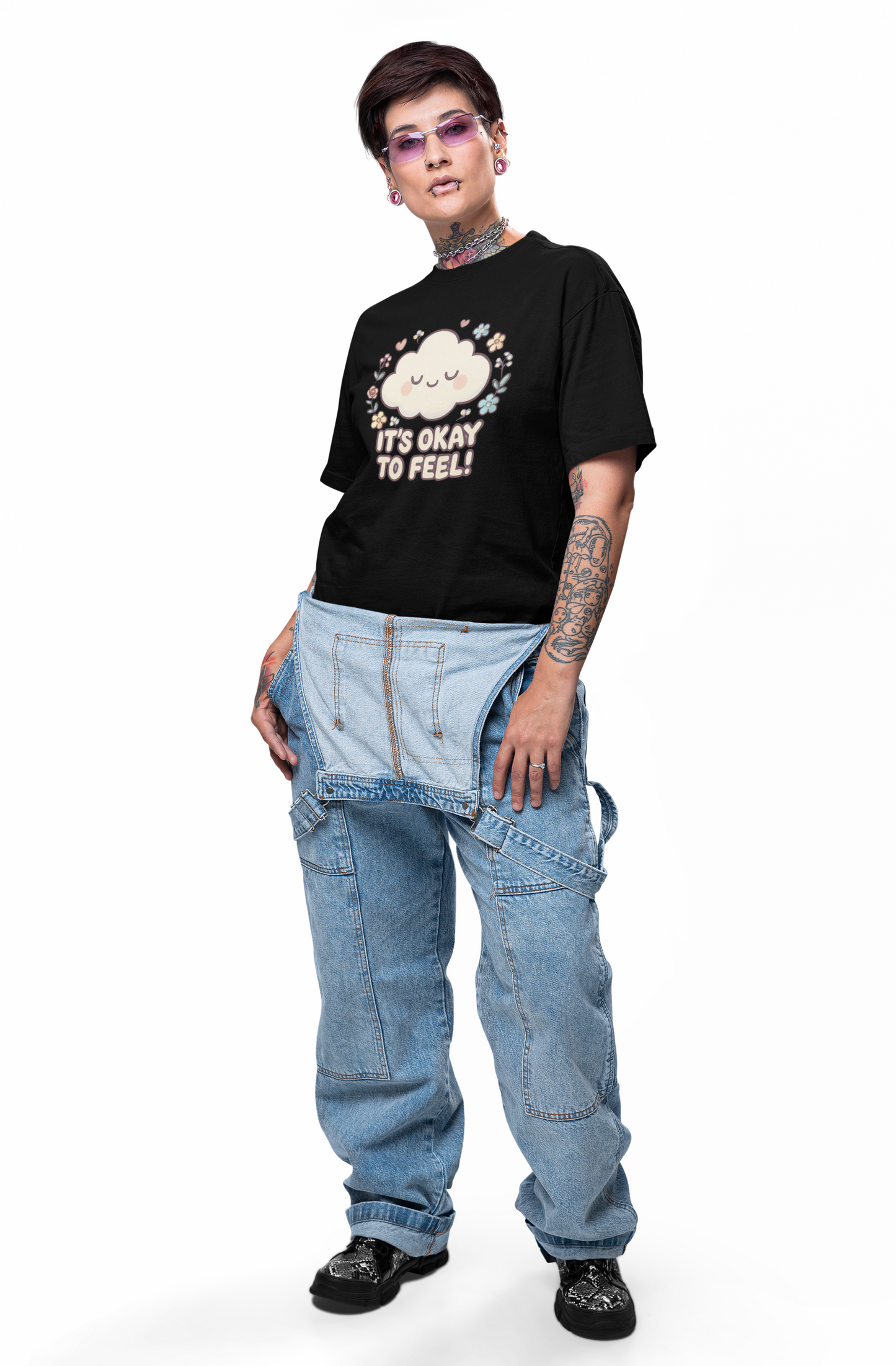 Its Okay to Feel! Cloud & Floral Tee