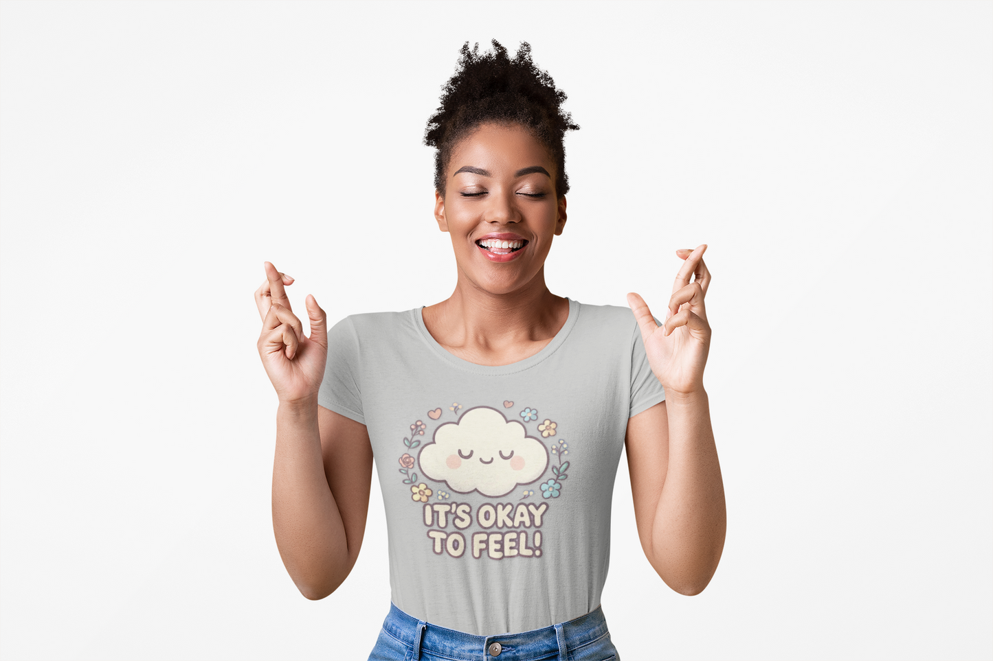Its Okay to Feel! Cloud & Floral Tee