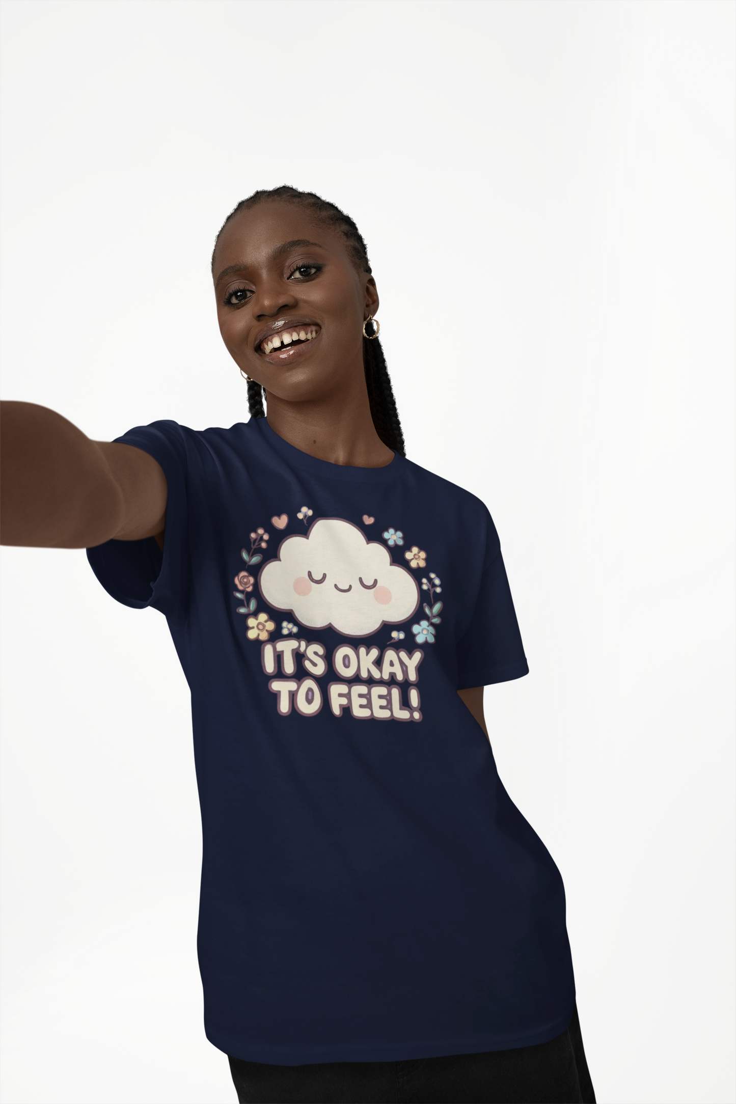 Its Okay to Feel! Cloud & Floral Tee
