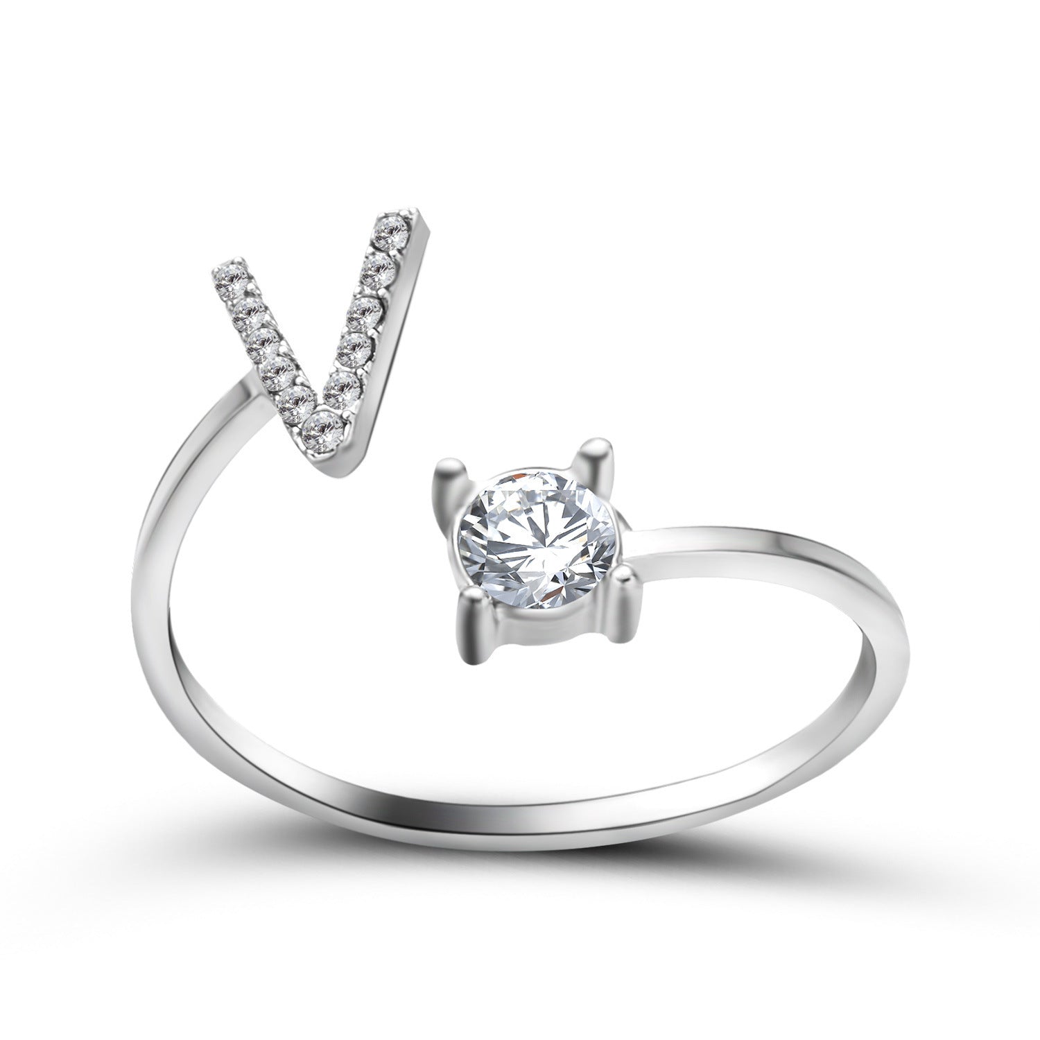 New Design Adjustable 26 Initial Letter Ring Fashion Jewelry For Women