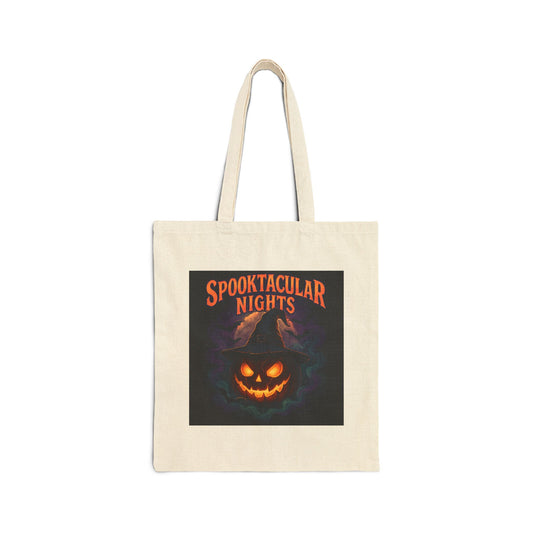 Spooktacular Nights Halloween Tote Bag | Durable 100% Cotton Canvas