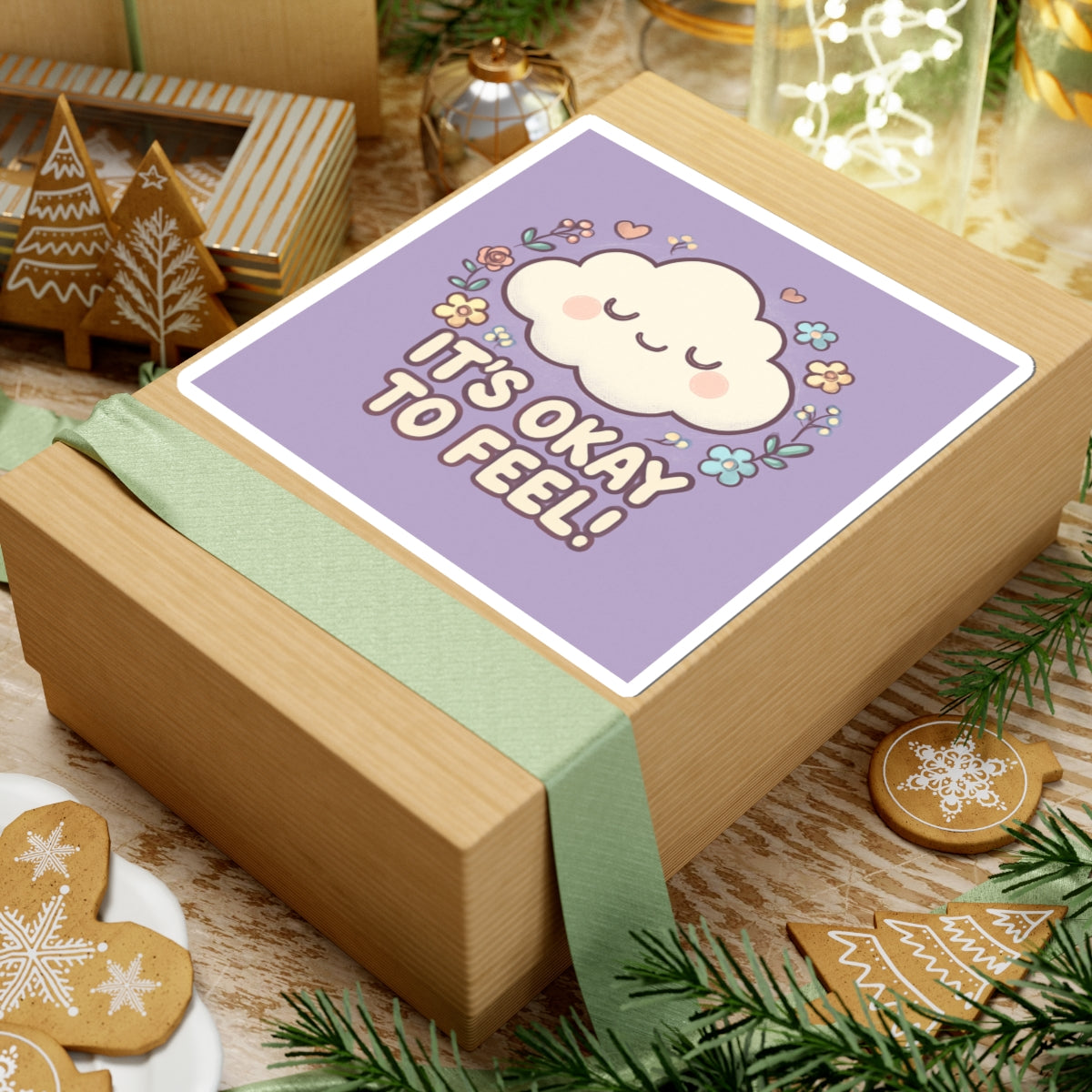 It’s Okay to Feel! Cloud & Floral Sticker