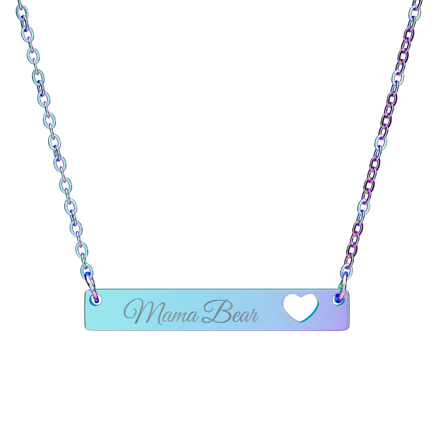 Cutout Cross Bar 18" Necklace w/Engraving