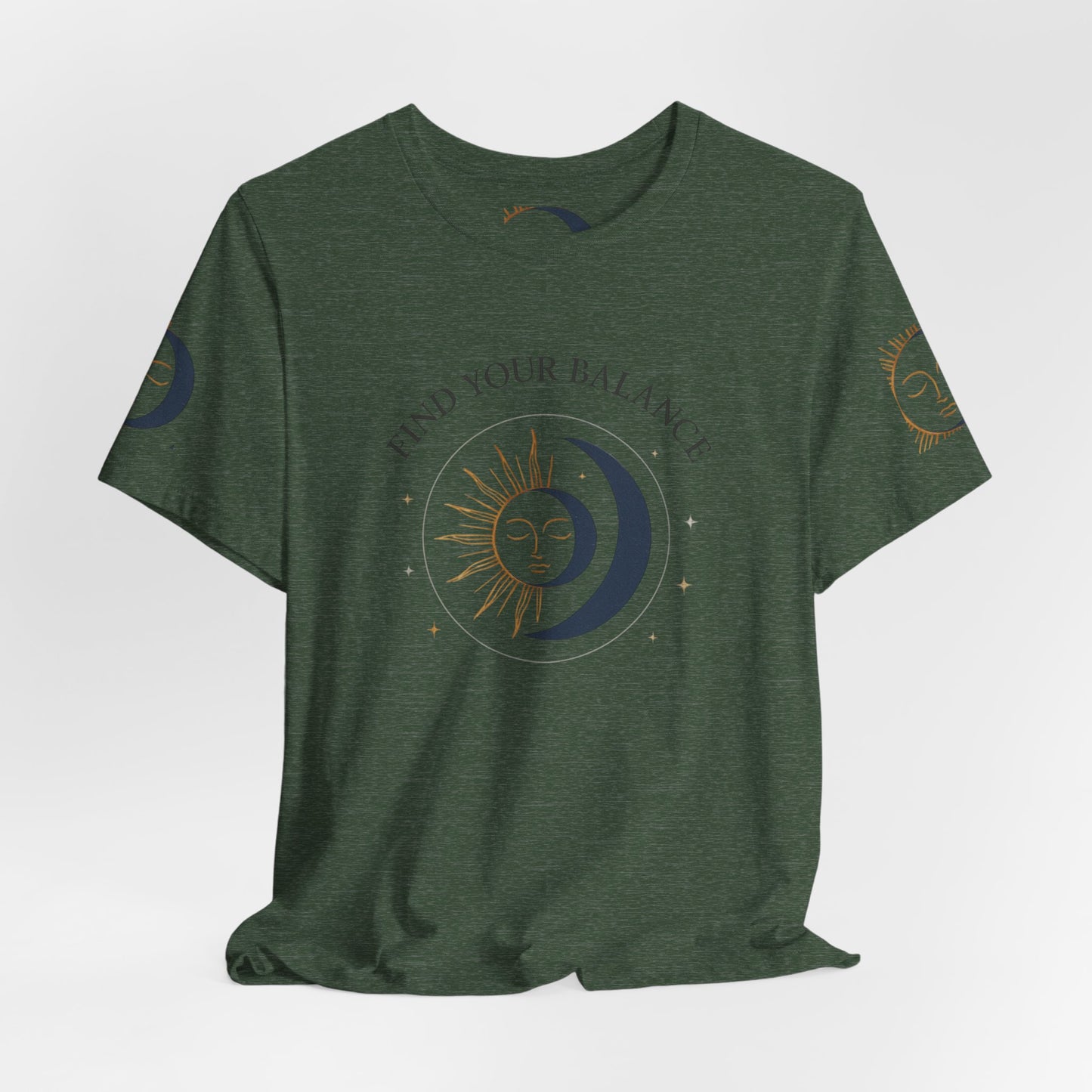 Find Your Balance Tee — Sun & Moon Spiritual Graphic T-Shirt