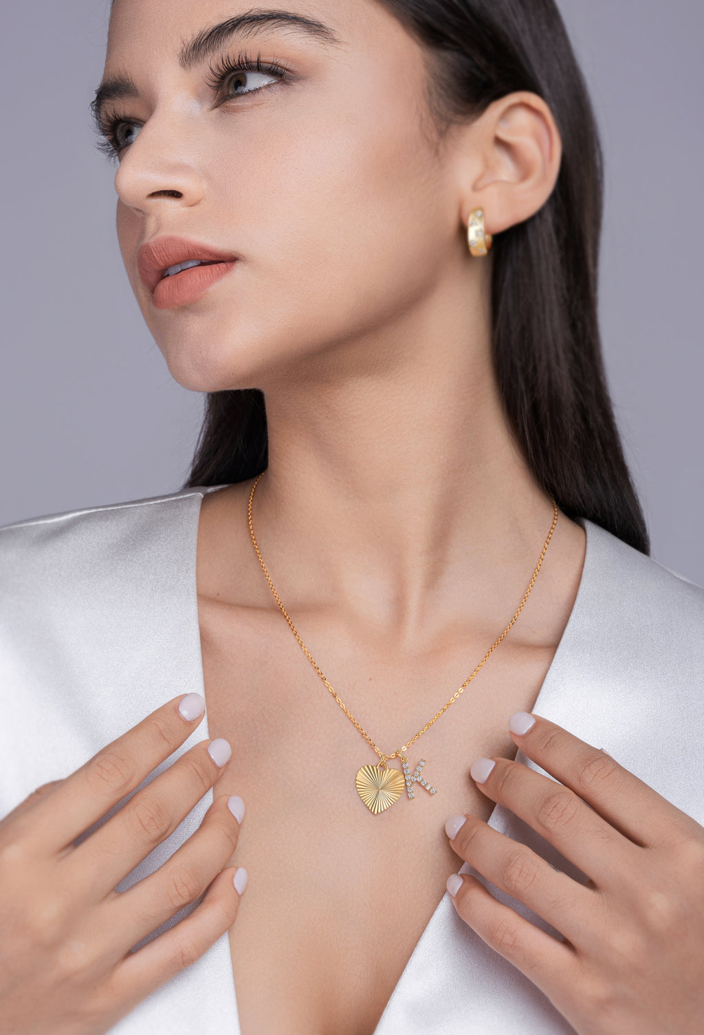 Heart Secret – 1-Carat Moissanite Pendant Necklace, Sterling Silver & Gold Plated