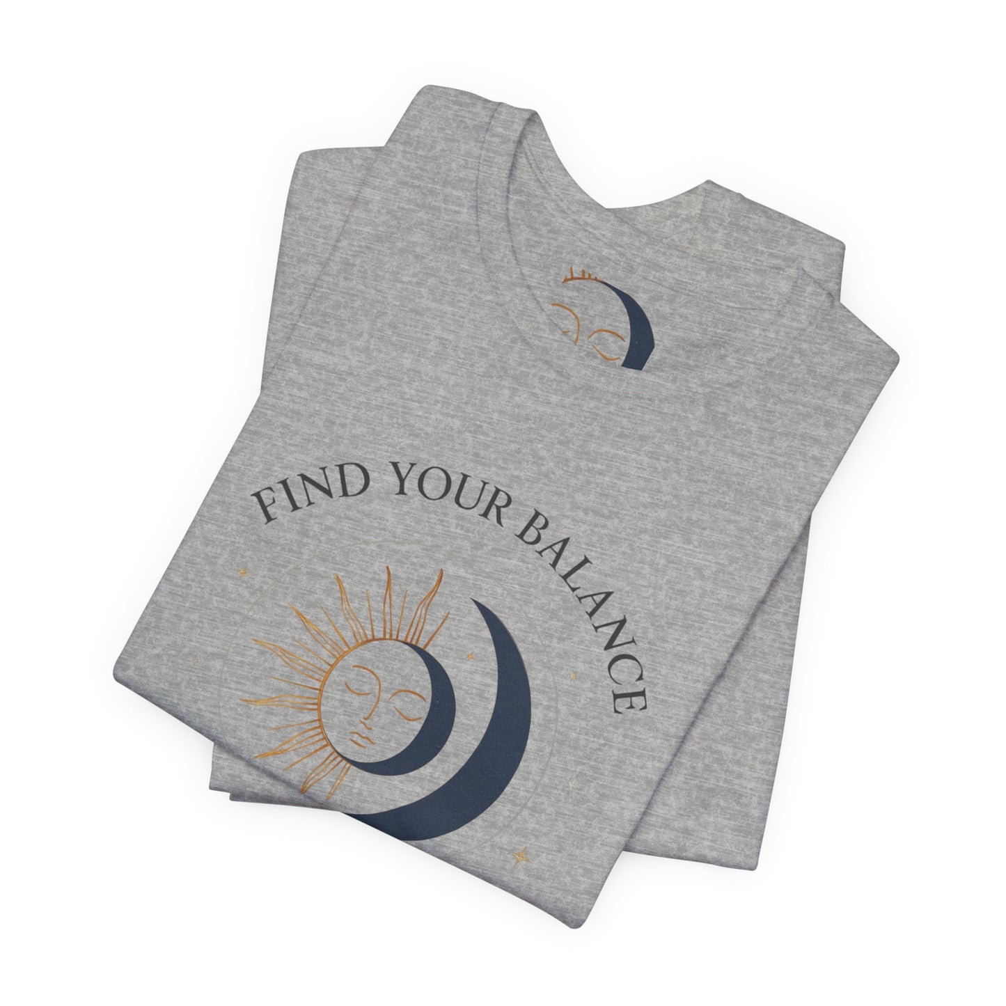 Find Your Balance Tee — Sun & Moon Spiritual Graphic T-Shirt
