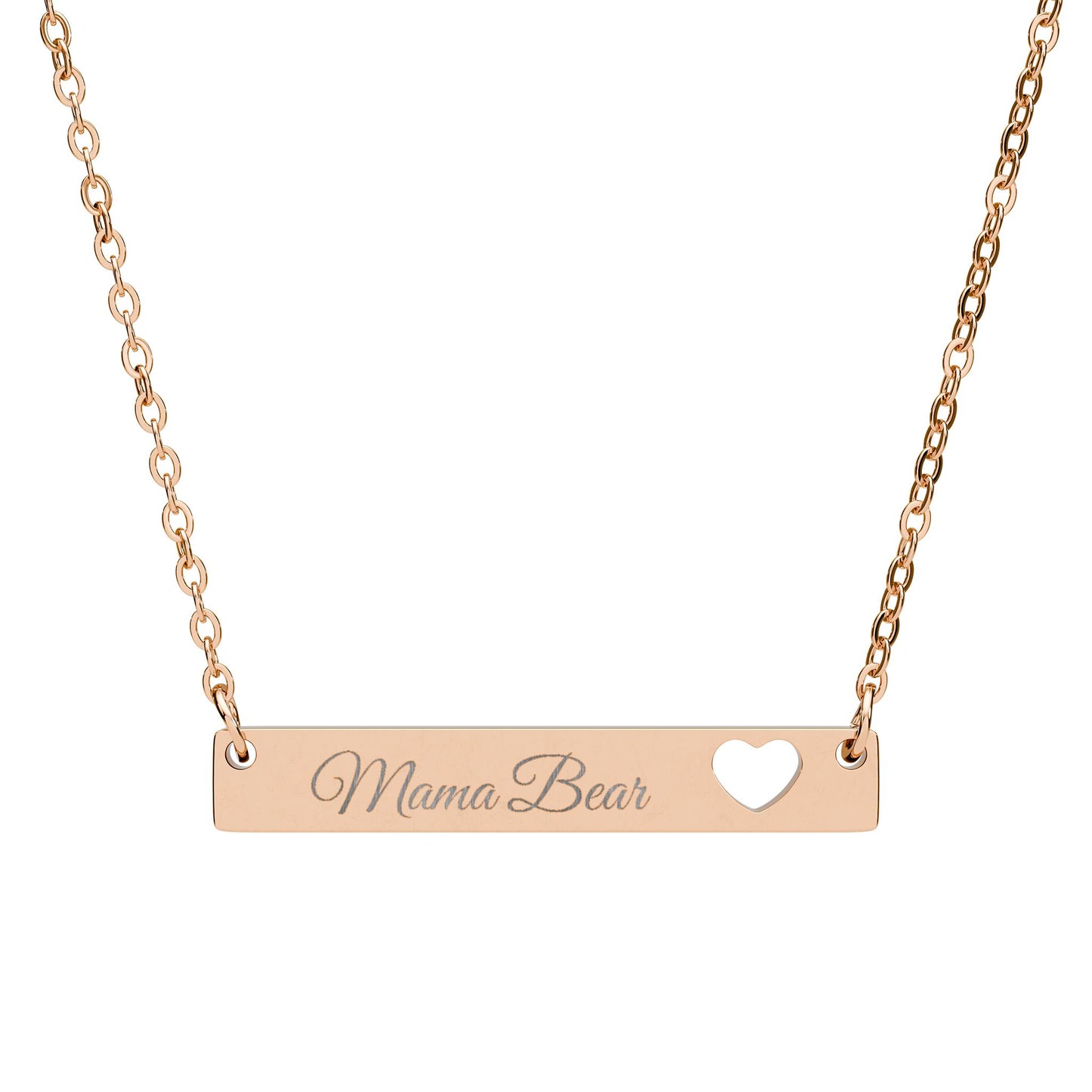 Cutout Cross Bar 18" Necklace w/Engraving