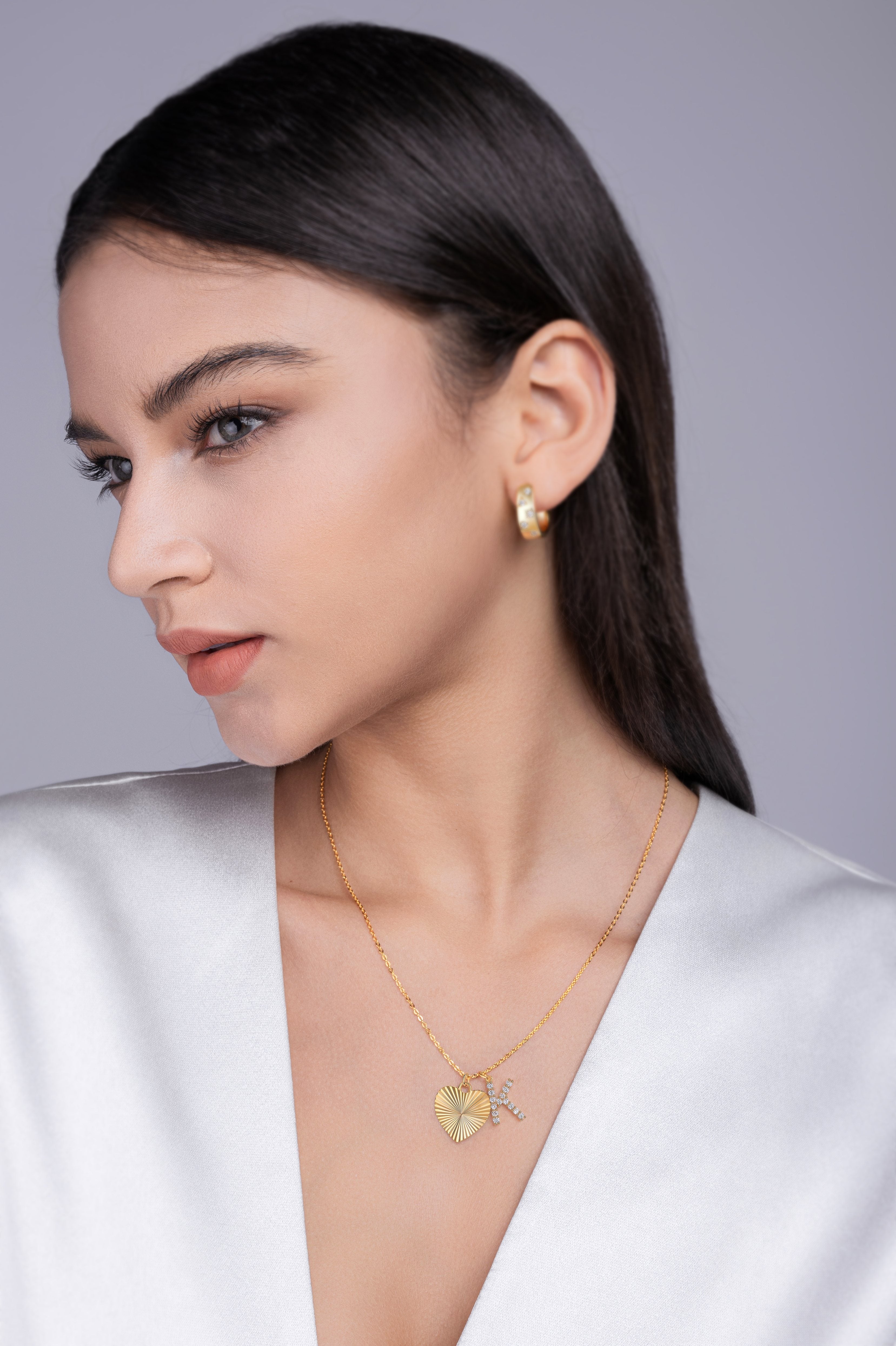 Heart Secret – 1-Carat Moissanite Pendant Necklace, Sterling Silver & Gold Plated