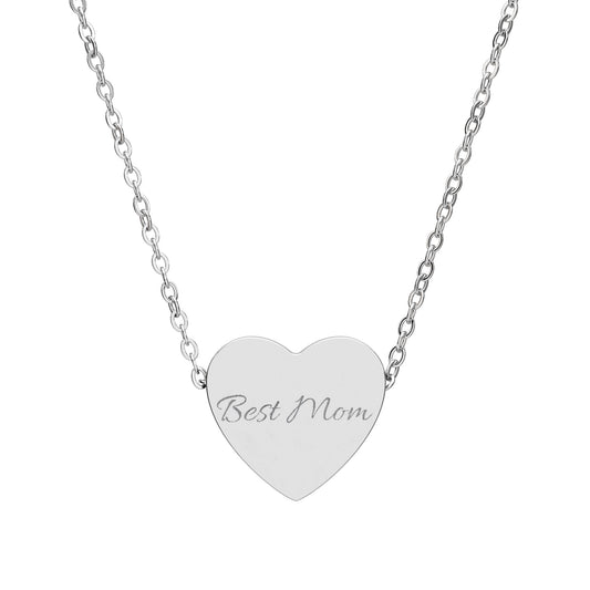 Engraved Heart Necklace — Personalized Love Pendant