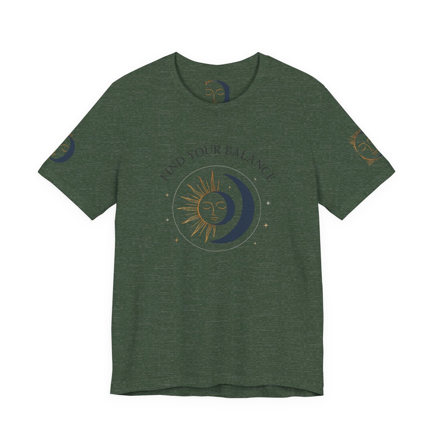Find Your Balance Tee — Sun & Moon Spiritual Graphic T-Shirt