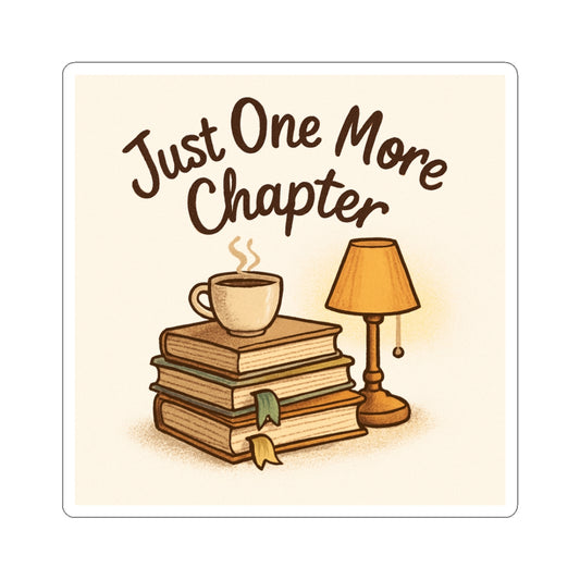Just One More Chapter Kiss-Cut Sticker – Book Lover Design