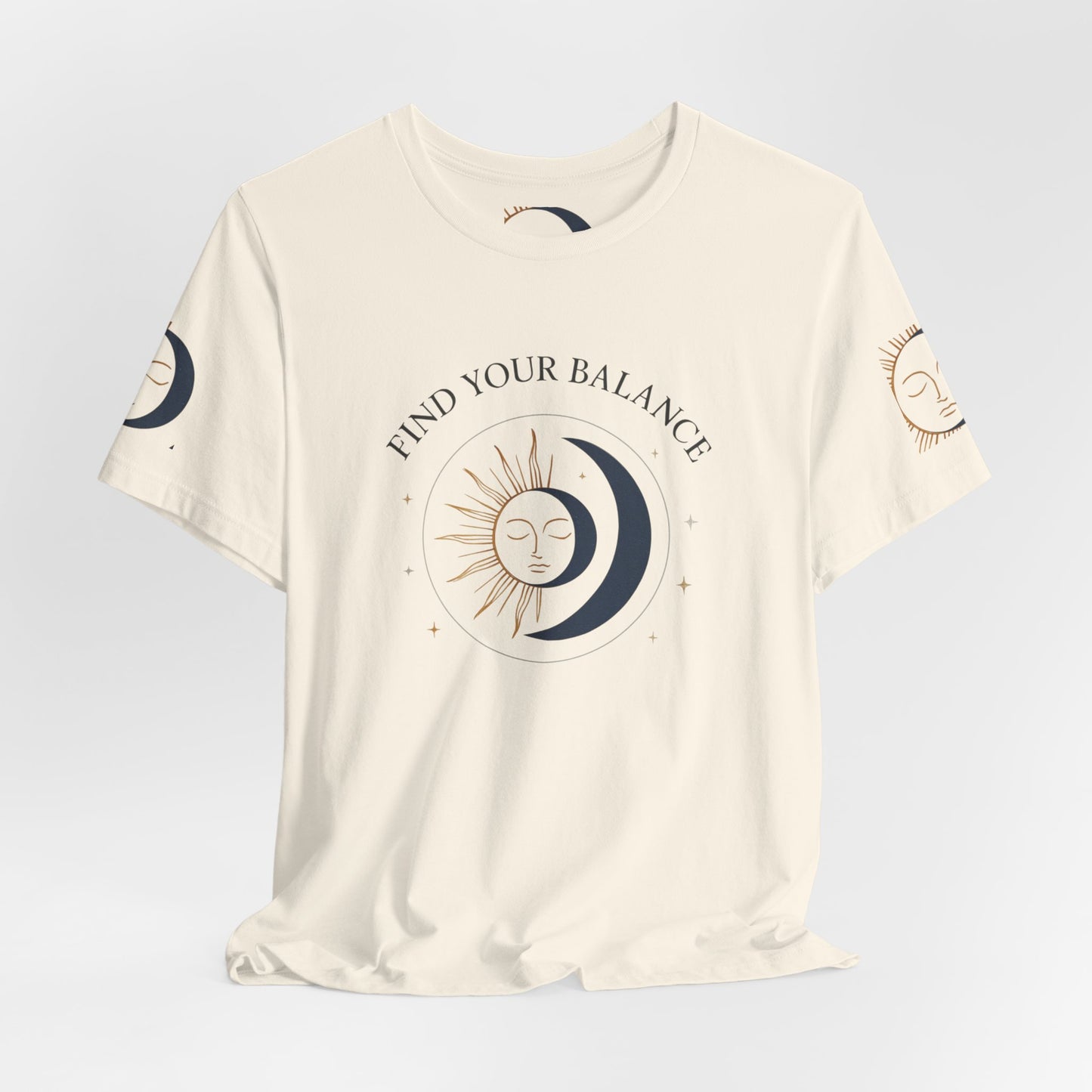 Find Your Balance Tee — Sun & Moon Spiritual Graphic T-Shirt
