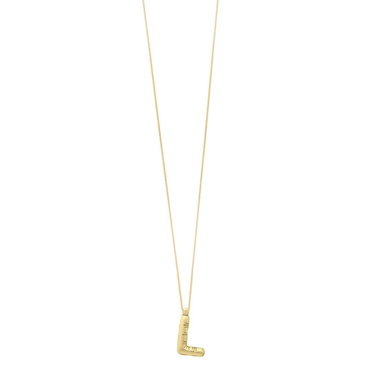 14K Yellow Gold Helium Initial L Pendant