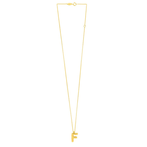 14K Yellow Gold Helium Initial F Pendant