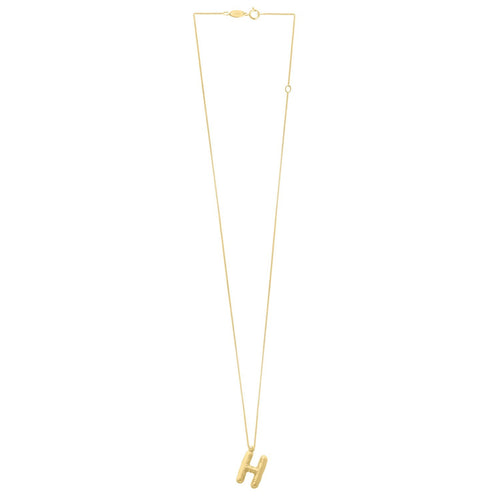 14K Yellow Gold Helium Initial H Pendant