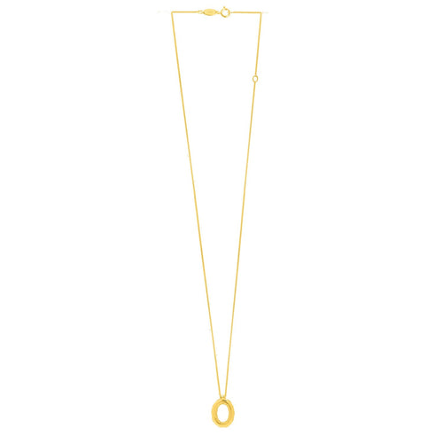 14K Yellow Gold Helium Initial O Pendant