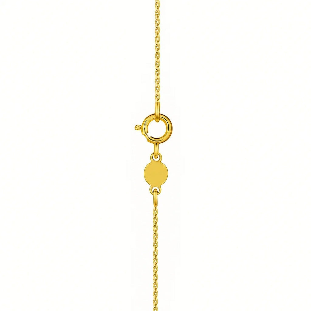 14K Yellow Gold Mini Diamond G Initial Pendant Necklace