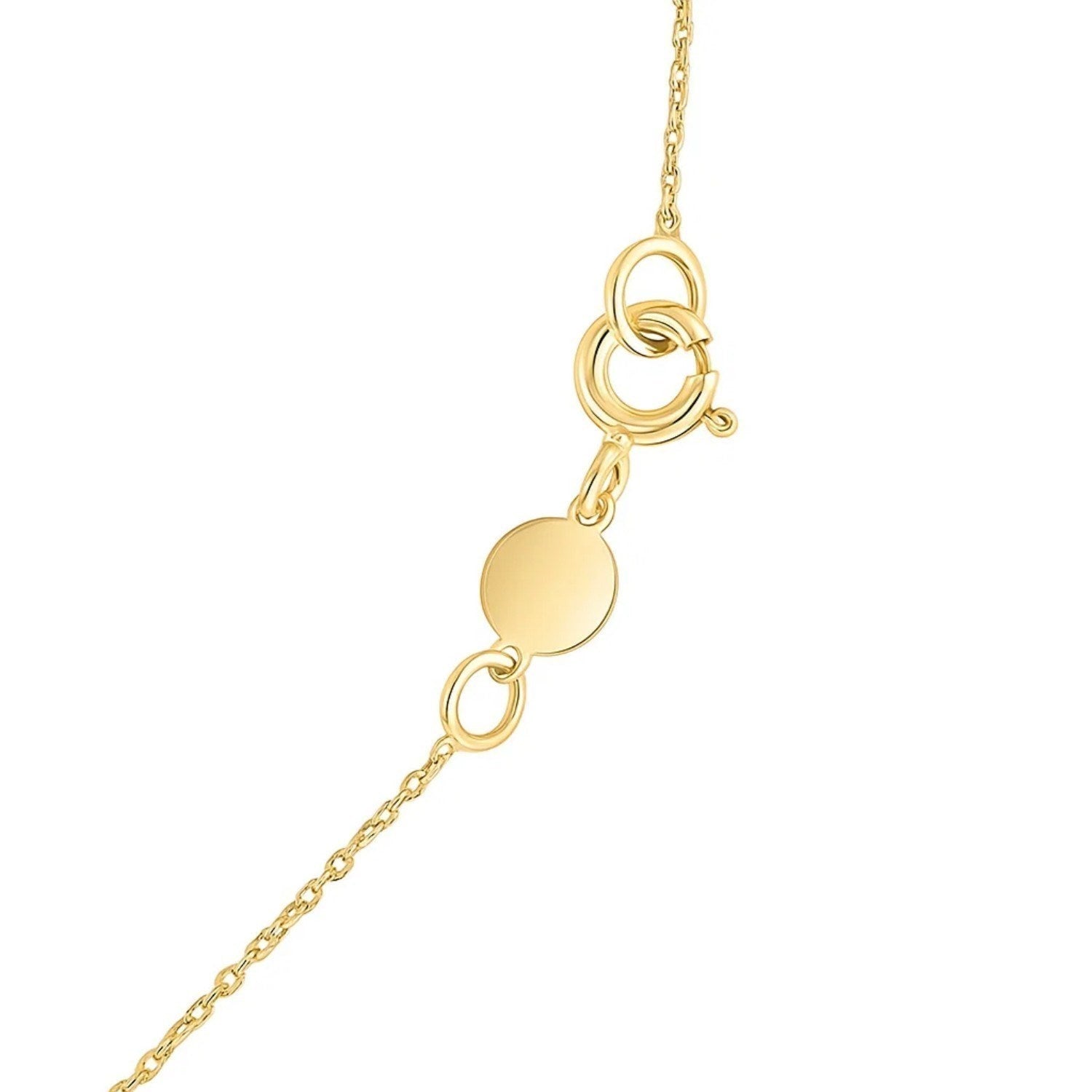 14K Yellow Gold Mini Diamond M Initial Pendant Necklace