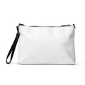 Lips design crossbody bag in premium faux leather with removable strap and zip-top closure.