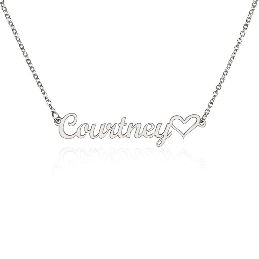 Handcrafted Heart Charm Necklace with Personalized Name