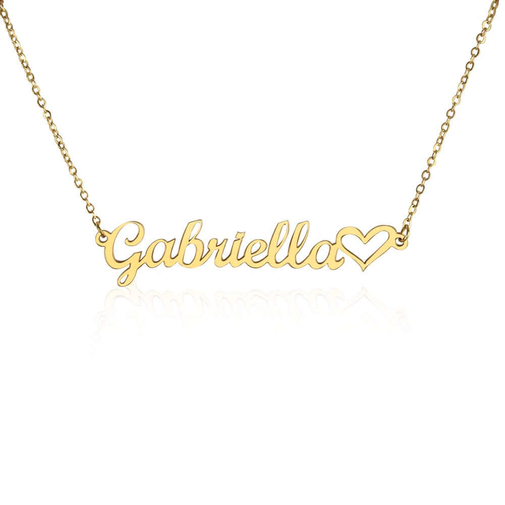 Handcrafted Heart Charm Necklace with Personalized Name
