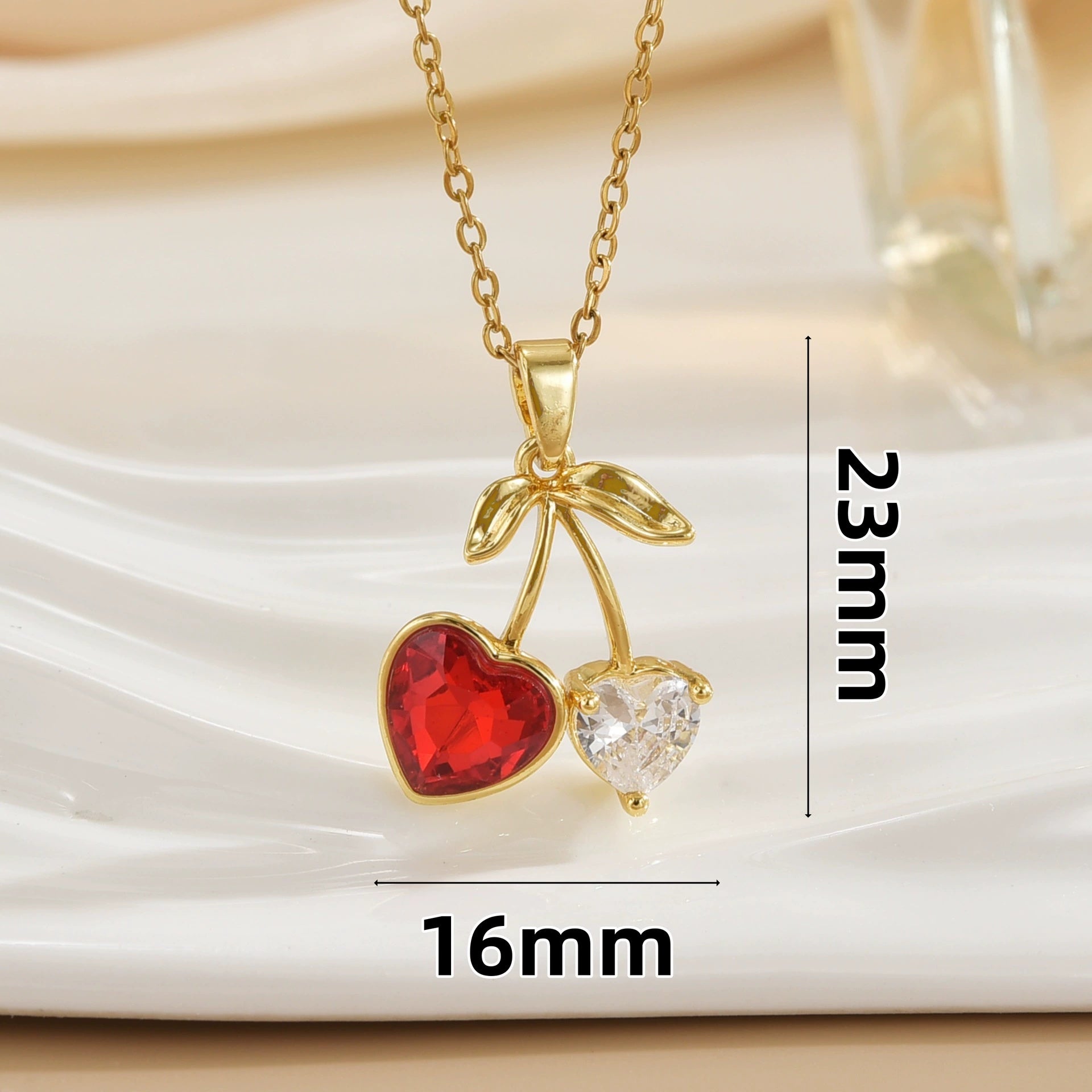 Cherry Bliss Pendant – Elegant Fade-Resistant Necklace