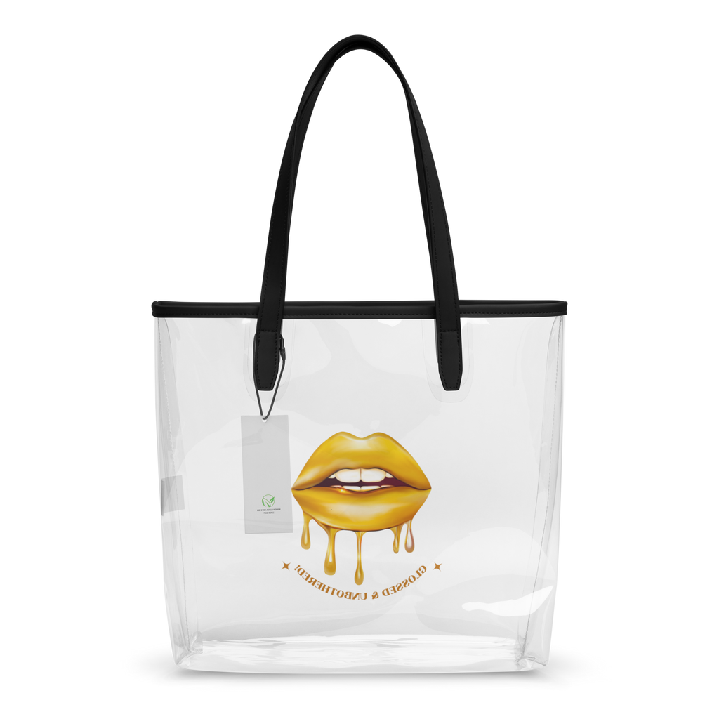 Glossed & Unbothered Clear Tote Bag